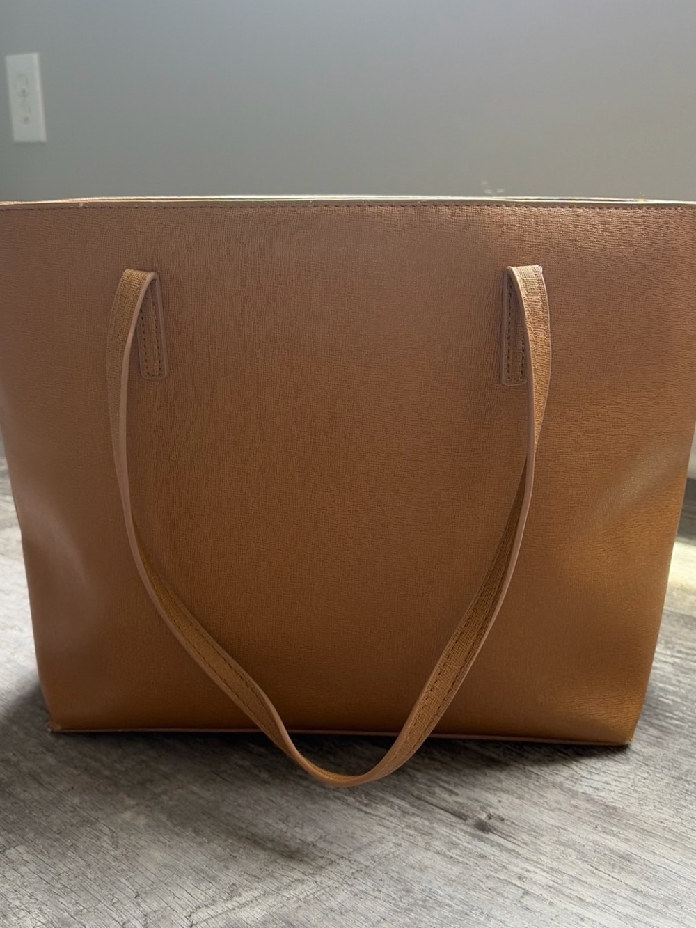 George Cognac Tan Leather-Style Tote